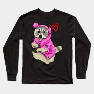 Racoon in pink Long Sleeve T-Shirt